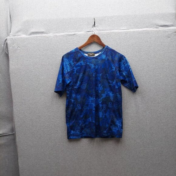 REI Mens Blue Graphic Patterned Short Sleeve Activewear T-Shirt Size S - Picture 1 of 4